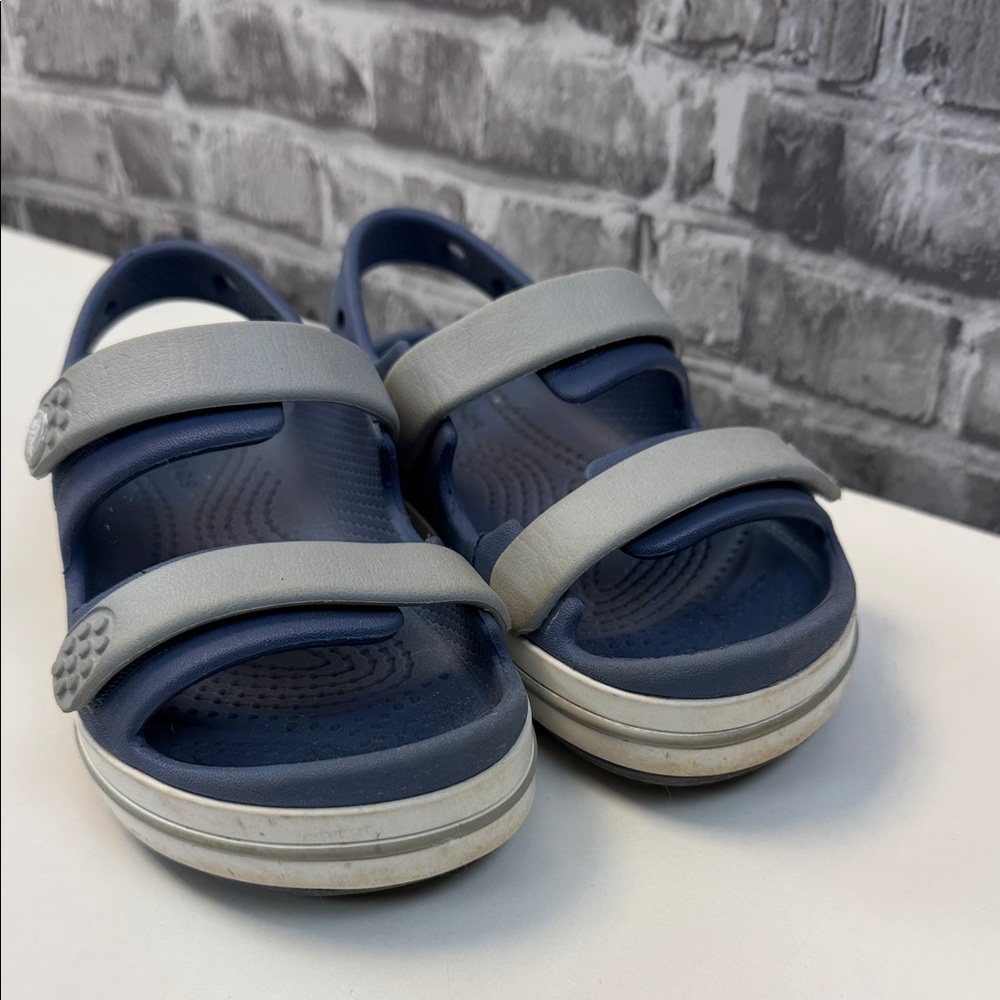 CROCS Navy and Gray Sandals - Picture 2 of 8